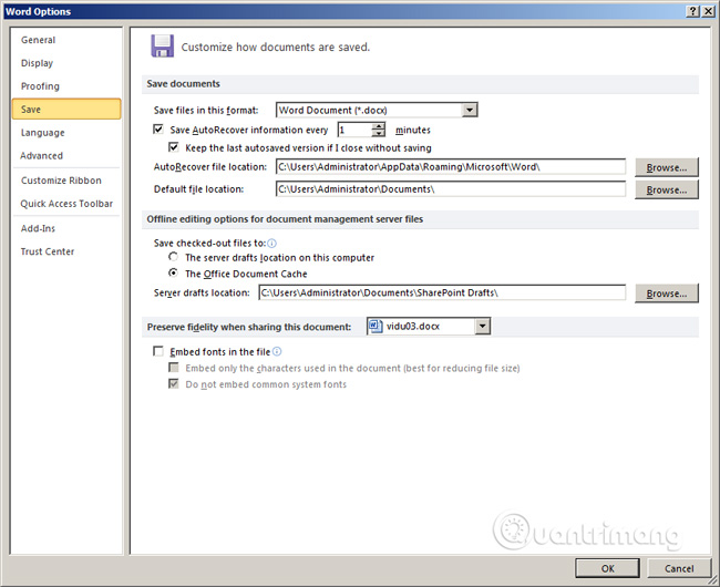 cach lay lai file word exel powpoint khi chưa luu